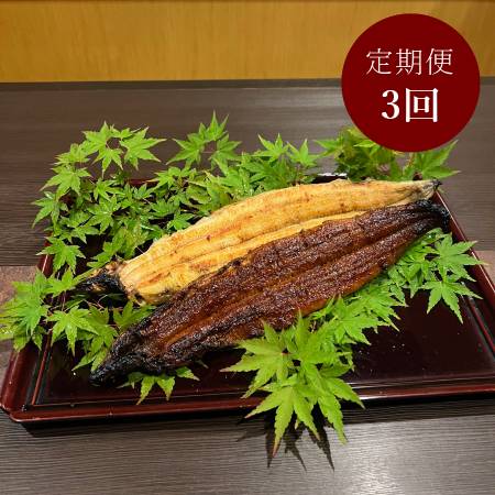 [うなぎ割烹 みかわ三水亭]三河産鰻 炭火手焼き「蒲焼&白焼き」各1尾(計2尾)[3ヵ月定期便]