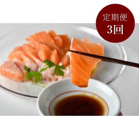 [川魚問屋丸三商店]刺身用「サーモン」短冊200g×3(計600g)[3ヵ月定期便]