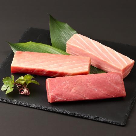 [川魚問屋丸三商店]天然「本まぐろ」赤身・大トロ・中とろセット各200g(計600g)