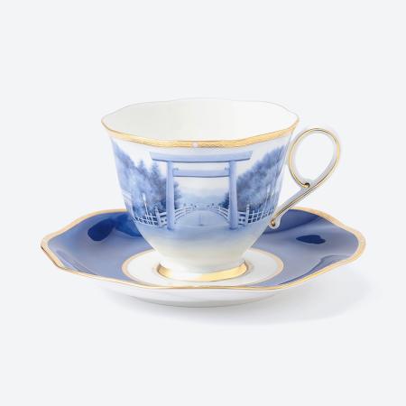[NARUMI]コーヒー碗皿(大鳥居)