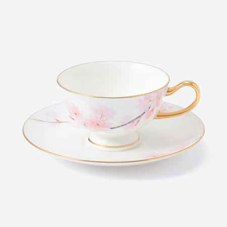 [NARUMI]ティー碗皿(枝垂桜)