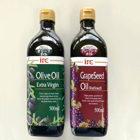 [イシダフーズ]エキストラバージン「オリーブオイル」&「グレープシードオイル」各500ml(計1000ml)