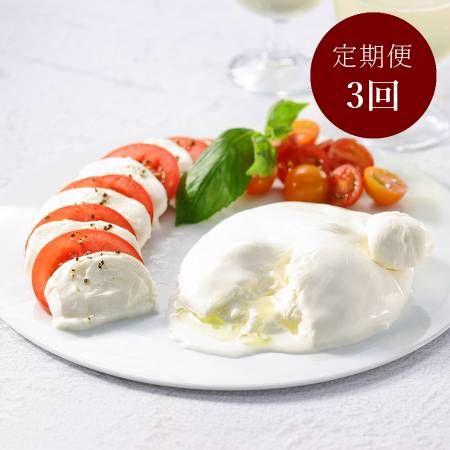 [Lactoserum]「フレッシュチーズ」2種セット(モッツアレラ・ブッラータ)各2個(計360g)[3ヵ月定期便]