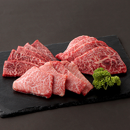 [小島食品/澤井牧場]A4等級以上「近江牛」赤身焼肉用3種セット(トモサンカク・イチボ・モモ)各100g(計300g)