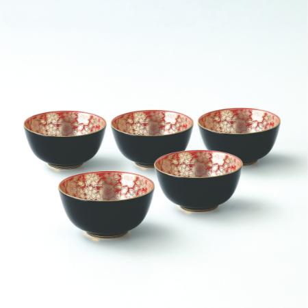 [たち吉]銀彩桜 お茶呑茶碗