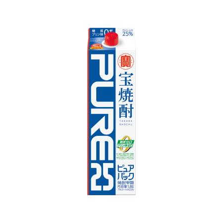 [タカラ]宝焼酎「ピュアパック」25度紙パック1.8L×6