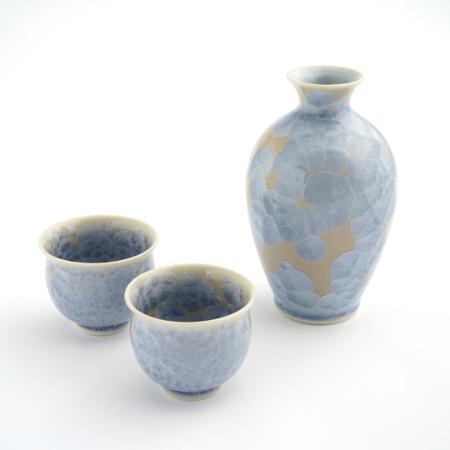 [陶あん]花結晶 お預け酒器(銀藤)