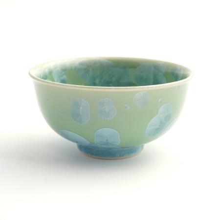 [陶あん]花結晶 茶碗(緑)
