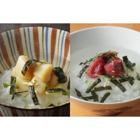 [京都吉兆]「贅沢茶漬 2種」(貝柱・梅干)各2人前(計4人前)