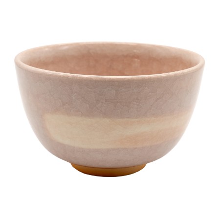 [陶仙窯]抹茶碗 亀甲貫入釉 桜霞