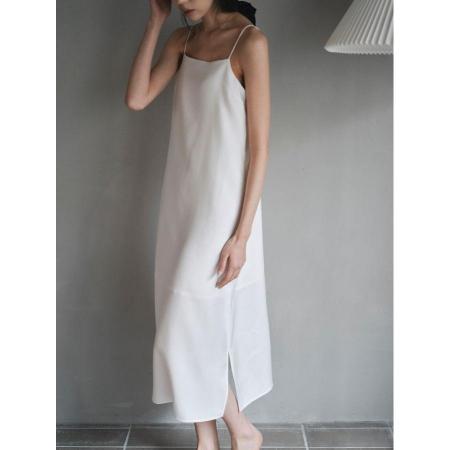 [tayu]シルクサテンキャミドレス(白)/レディス