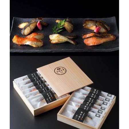 [下鴨茶寮]料亭の「西京焼き」6種(銀だら・ブリ・金目鯛・サワラ・銀鮭・銀ひらす)各2切(計12切)