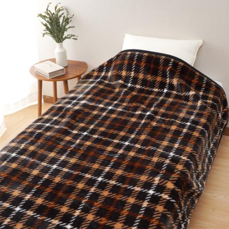 [DAKS/ダックス]ハウスチェック アクリルニューマイヤー毛布 ブラック