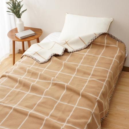 [DAKS/ダックス]ハウスチェック ウォシャブルウール毛布(毛羽部分)