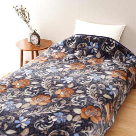 [Dear Japan/ディアジャパン]ばら アクリルニューマイヤー毛布 ブルー