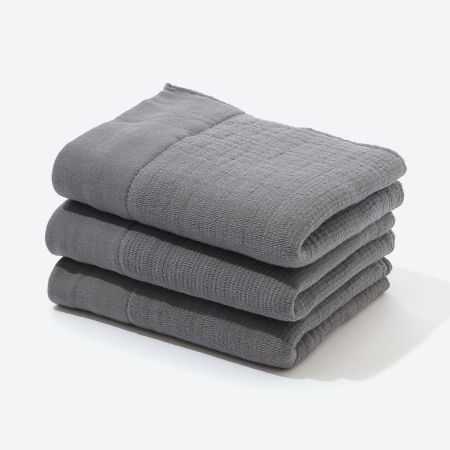 [SHINTO TOWEL]INNER PILE フェイスタオル Charcoal 3枚セット