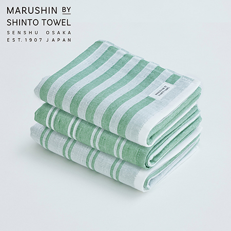 [MARUSHIN by SHINTO TOWEL]シマフォレストフェイスタオル3枚セット(ダブル白地・ダブル色地・シングル)MST0094