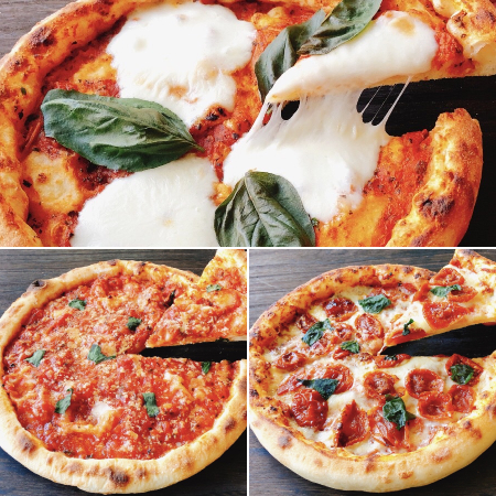 [ピッコロッソ]ピザ3種セットA(シンプルマルゲリータ・マリナーラ・セミドライトマトのクラシック)各1枚直径約21cm×3枚