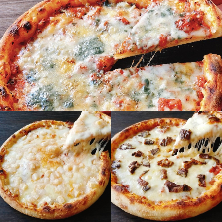 [ピッコロッソ]ピザ3種セットC(ゴルゴンゾーラ・もち&明太子・ポルチーニ茸)各1枚直径約21cm×3枚