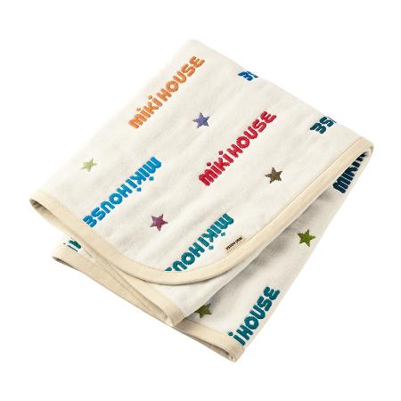 [miki HOUSE/ミキハウス]ロゴ刺繍六重織ガーゼケット/Sサイズ