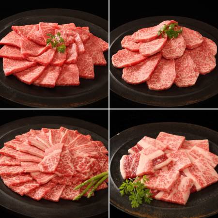 [帝神志方ミート]A5ランク「神戸牛」焼肉用4種セット(もも・かた・ロース・ばら)各200g(計800g)