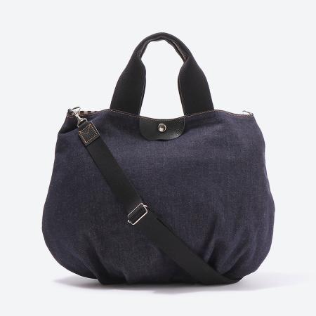 [岡山かばん]おかやまデニムの2WAYバッグ バルーン型