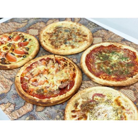 [イタリア食堂Bamboo]ピザ5種セット(マルゲリータ・ゴルゴンゾーラとくるみ・イタリアンバジル・魚介のペスカトーレ他)各1枚(計5枚)