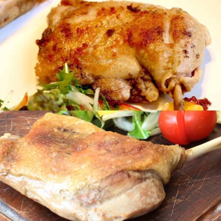 [イタリア食堂Bamboo]もも肉のコンフィ2種セット(合鴨・鶏)各3袋(計6袋)