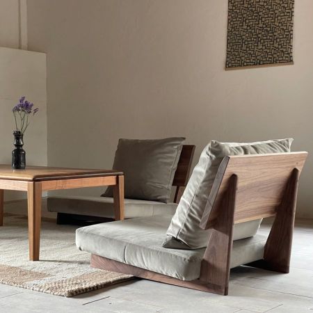 [FolivorA]DELTA floor sofa walnut 1P