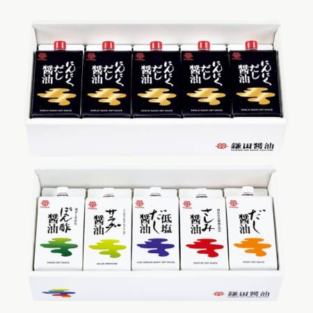 [鎌田醤油]五色醤油・にんにくだし醤油セット200ml計10ヶ