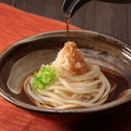 [亀城庵]だし醤油讃岐「うどん」(並切麺・半生)300gx8