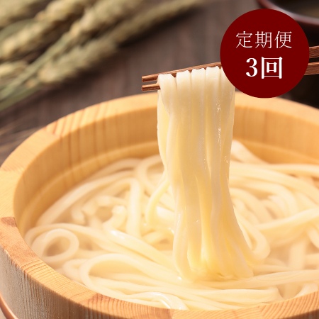 [3カ月定期便][亀城庵]国産小麦「うどん」薫(太切麺・半生)240g×10袋