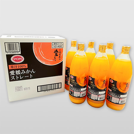 [えひめ飲料]POM愛媛みかんストレートジュース1L×6本