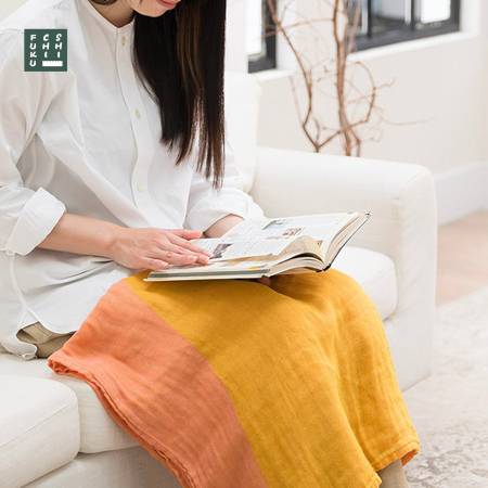 [SHICHIFUKU TOWEL](カーブ)ストール イエロー (今治タオルブランド認定製品)約90g/約70×180cm