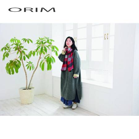 [ORIM]今治産ブロックチェックマフラー(VR-3000)レッド(今治タオルブランド認定製品)
