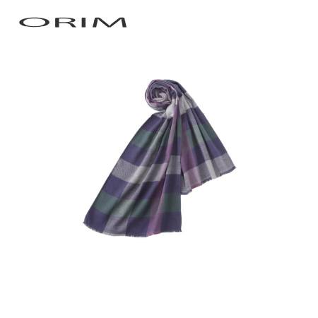 [ORIM]今治産ブロックチェックマフラー(VR-3000)ブルー(今治タオルブランド認定製品)