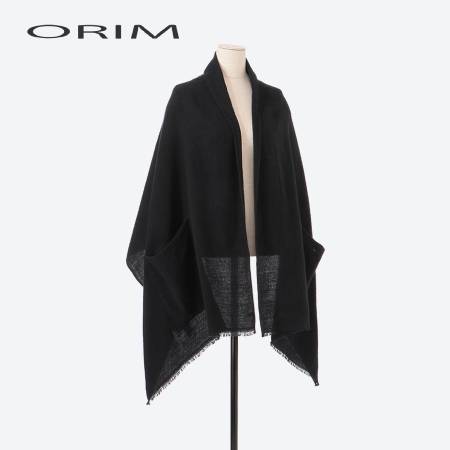 [ORIM]あったかポケット付ストール(VN-6000)ブラック(今治タオルブランド認定製品)