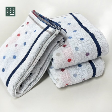 [SHICHIFUKU TOWEL](オプス)バスタオル 3枚セット ホワイト×グレー (今治タオルブランド認定製品)