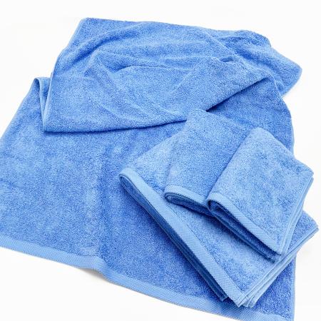 [SHICHIFUKU TOWEL](モダンリゾート)フェイスタオル・バスタオル 4枚セット マリンブルー (今治タオルブランド認定製品)