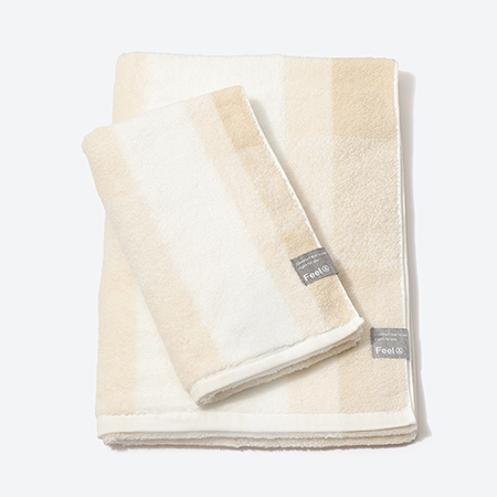 [昭和西川]Feel & airy バスタオル・フェイスタオルセット アイボリー(今治タオルブランド認定製品)