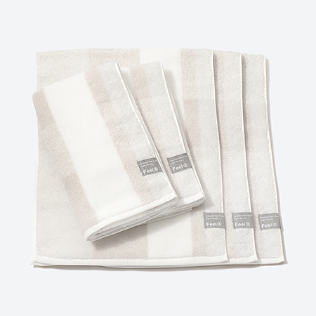 [昭和西川]Feel & airy フェイスタオル5枚セット グレー(今治タオルブランド認定製品)