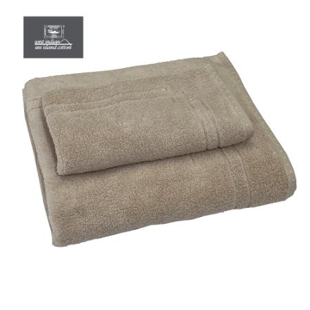 [UCHINO]繊維の宝石海島綿「エクセレンス」 バスタオル・フェイスタオルセット ベージュ