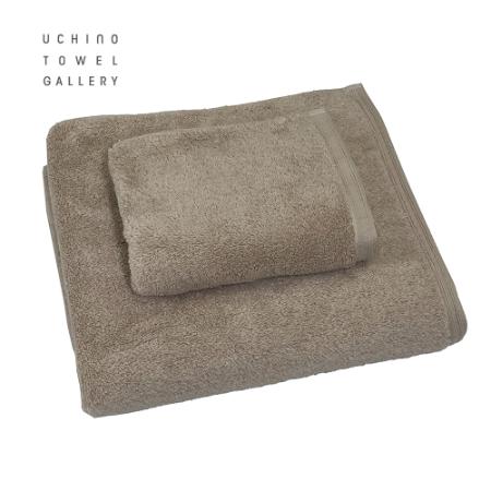 [UCHINO TOWEL GALLERY]オーガニックコットンカラー バスタオル・フェイスタオルセット ベージュ