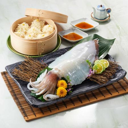 [呼子萬坊]CAS冷凍・剣先いか姿造り1杯・いかしゅうまいセット