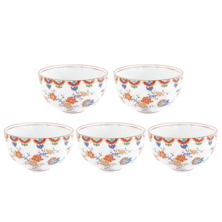 [其泉]有田焼 色絵梅菊文 煎茶5点セット