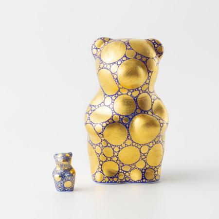 [momoco]有田焼 momoco bear[小野鉄兵 金襴手ドット青]