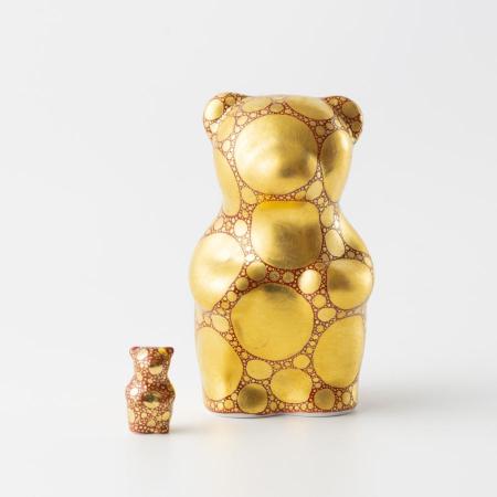 [momoco]有田焼 momoco bear[小野鉄兵 金襴手ドット赤]