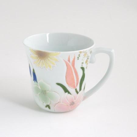 [田清窯]四季花虹彩マグカップ