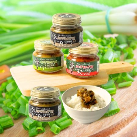 [鉄板バル葱屋]たっぷりねぎ味噌セット(黒2個、緑1個、赤1個)150g×4