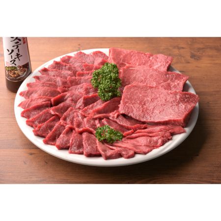 [大心産業株式会社]おおいた和牛赤身セット[焼肉用500g・ステーキ用150g×3(合計950g)]ステーキソース付き